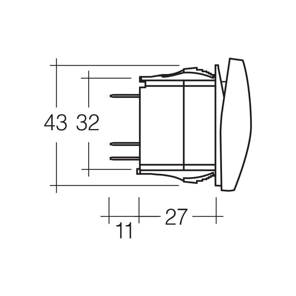 12/24V Off/On LED Illuminated Sealed Rocker Switch with "Driving Lights" Symbol