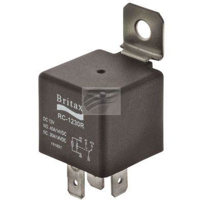 BRITAX C/OVER MINI RELAY 12V 30/40amp 5 PIN N/O RESISTOR TYPE