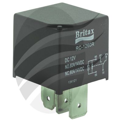 BRITAX MINI RELAY 12V 60/80amp H/DUTY 5 PIN CHANGE OVER RES PROTECTD