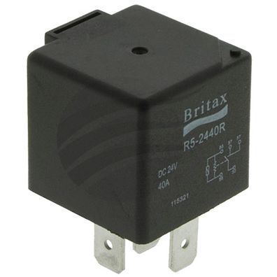 BRITAX MINI RELAY 24V 20amp N/O 5 PIN RESISTOR TYPE REMOVEABLE BKT