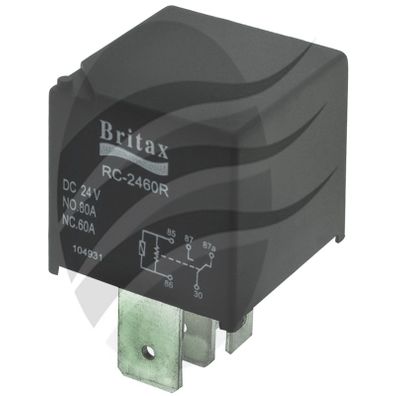 BRITAX MINI RELAY 24V 60/80amp H/DUTY 5 PIN CHANGE OVER RES PROTECTD