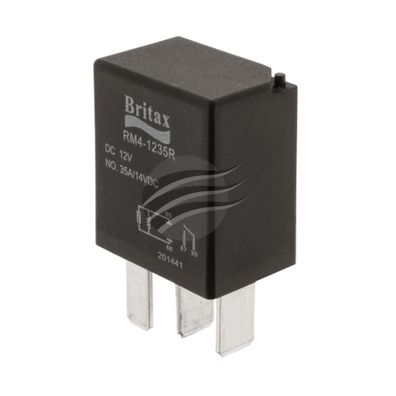 BRITAX MICRO RELAY 12V 35amp N/O 4PIN RESISTOR TYPE