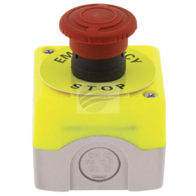 JAYLEC EMERGENCY STOP SWITCH LATCHING N/CLOSED & N/OPEN CONTACTS PLASTIC CASE