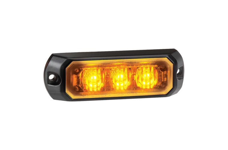 Low Profile High Powered LED Warning Light (Amber) - 3 x 1 Watt LEDs