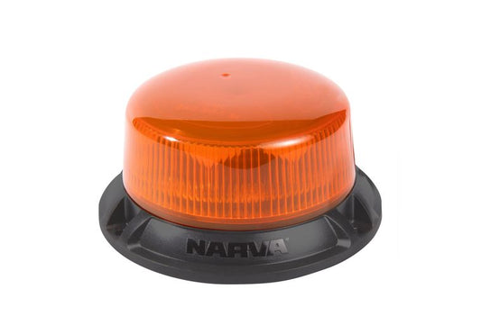 9-33 VOLT LOW PROFILE EUROTECH II LED STROBE/ROTATOR (AMBER), FLANGE BASE