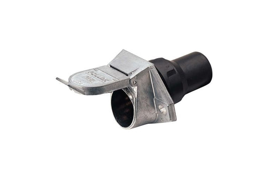 7 Pin Heavy-Duty Round Metal Trailer Socket with Rubber Boot